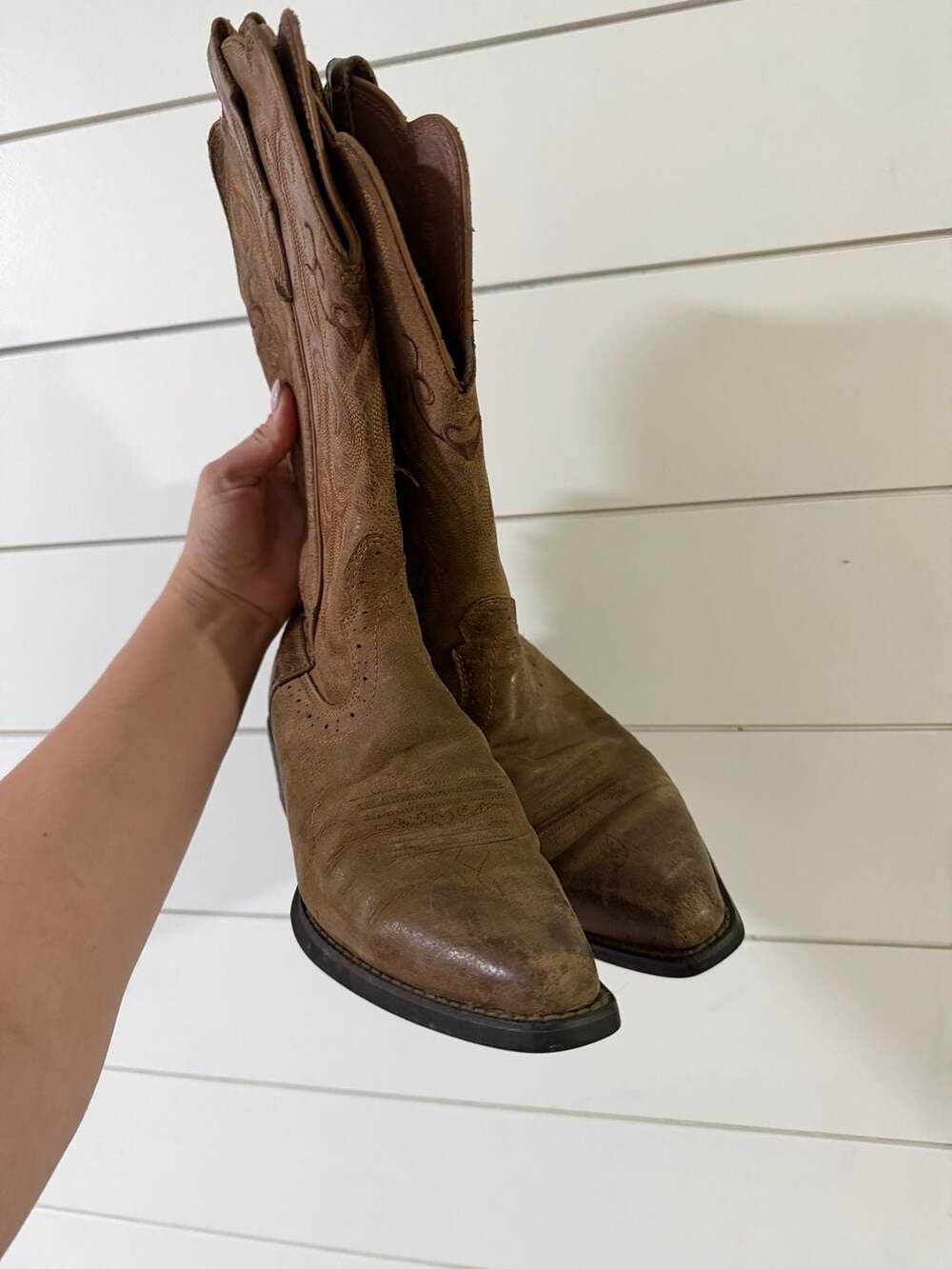 Justin Boots Women's Brown Leather Western Cowboy Boots Size 7.5B Style 12561